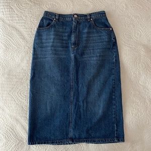 Alexa Chung Midi Denim Skirt